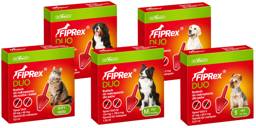 Fiprex DUO wszystkie rodzaje w pudełkach